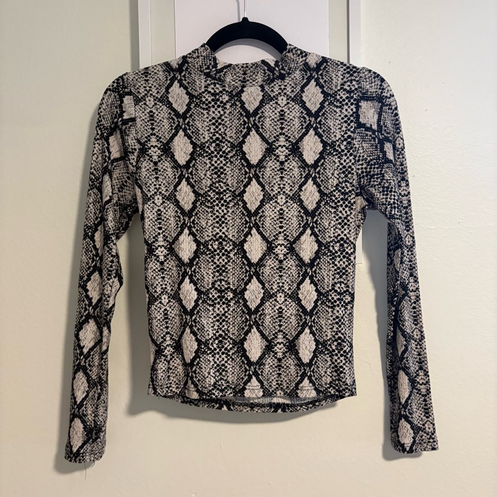 Caution To The Wind Monochrome Snake Print Blouse